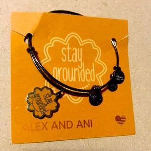 Alex and Ani “Stay Grounded” bangle on card
